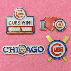 Chicago Cubs 4 Piece VINTAGE (1989) Lapel/Hat/Tie Pin Set By Unocal76 (UNUSED) MINT CONDITION!👀🤯 GREAT FOR HATS!💣 Please Read Description.