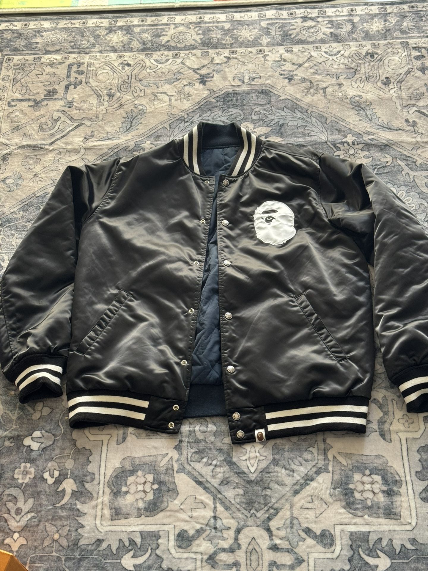 XL Bape Happy New Year Reversable Jacket Black