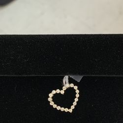 14 K Gold Diamond Heart Pendant 