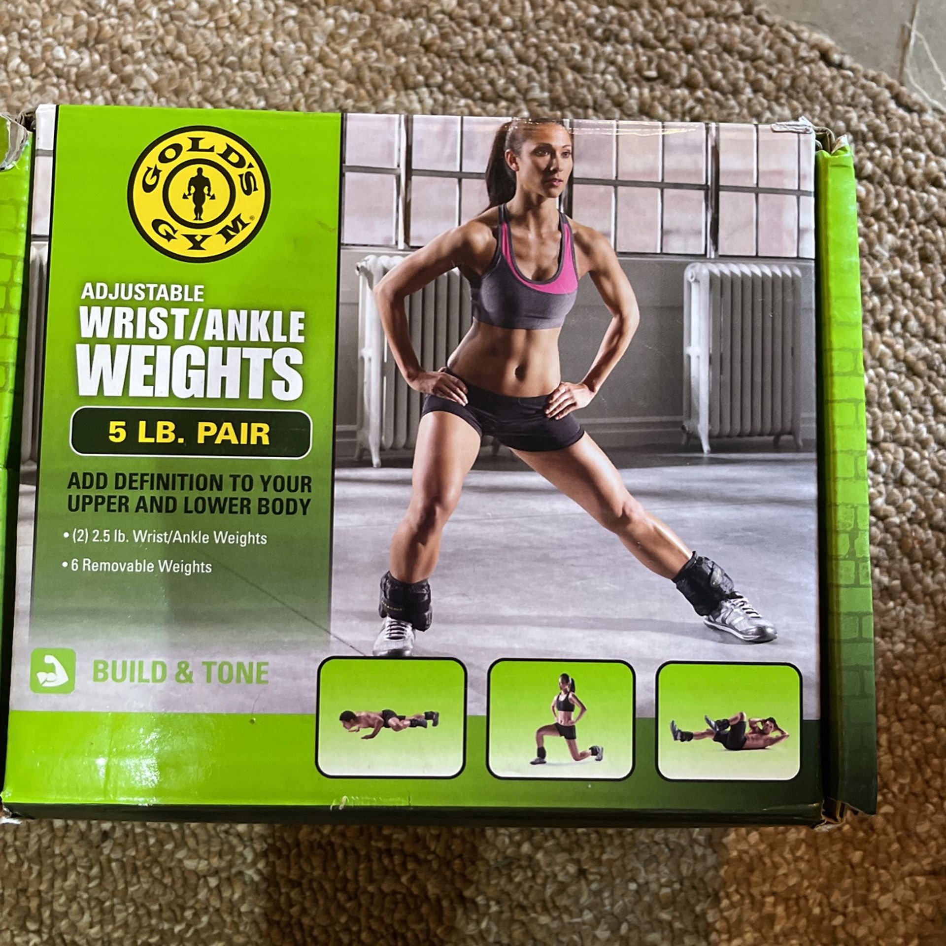 Gold’s Gym Adjustable wrist/Ankle weights 5 pound a pair
