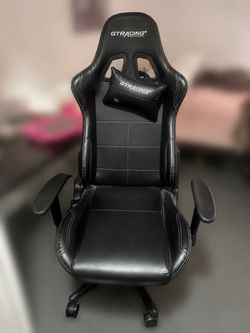 GTRACING Black Gaming Chair with Neck Pillow