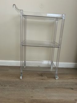 Acrylic trolley with 3 shelves