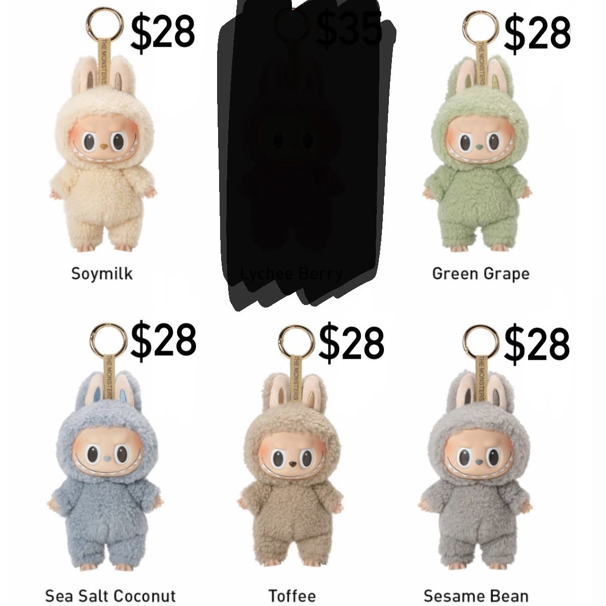 NEW labubu exciting macaron pendant plush doll toy pop mart popmart toffee sesame bean