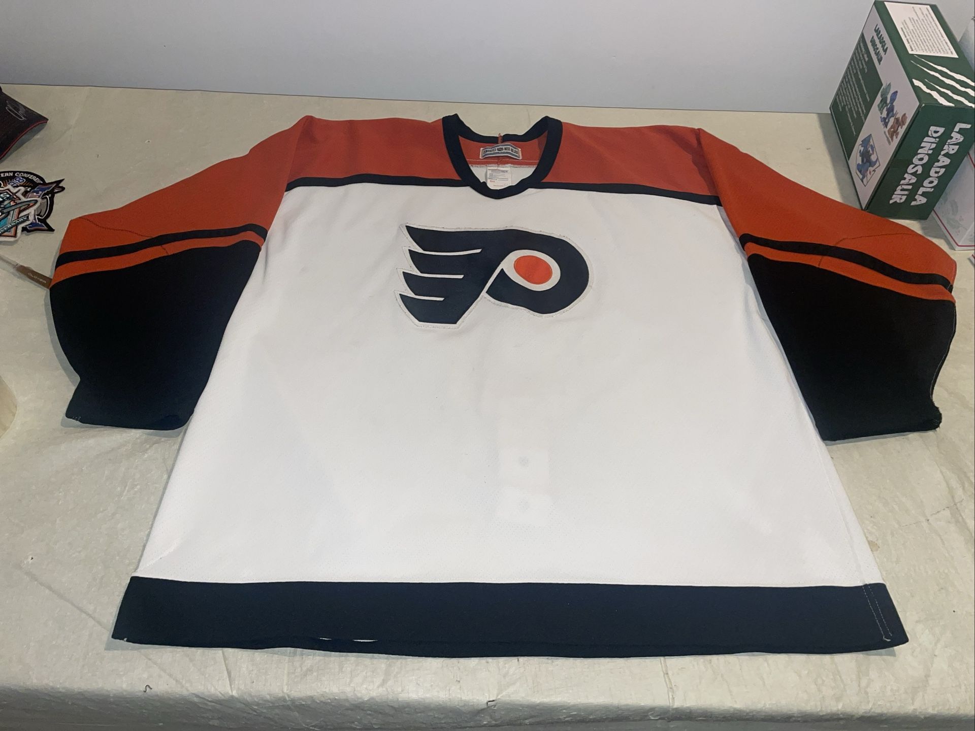Authentic Philadelphia Flyers Ccm Jersey Mens 54 Euc Mic White Vintage 90s NHL