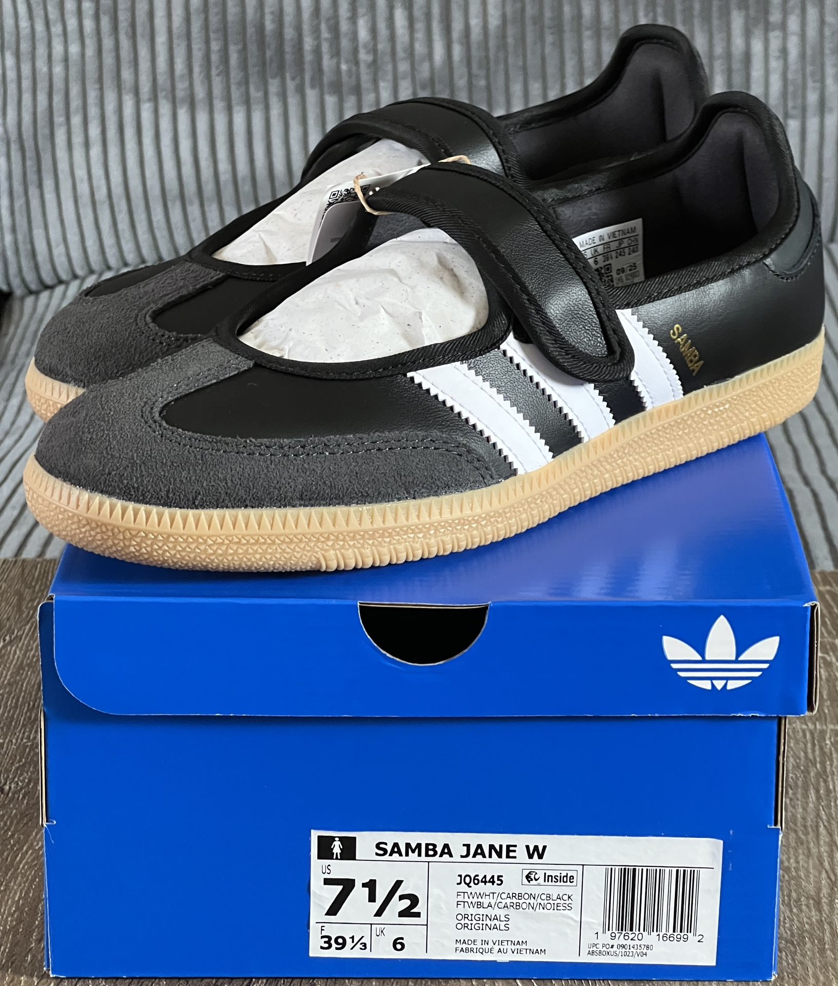 adidas Samba Jane Black White Gum W | Women’s Size 7.5 | JQ6445 (2025) NEW