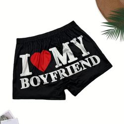 I Love My Hot Boyfriend I Heart My Hot Boyfriend Men's Trunk Boxer Shorts Underpants Underwear Boxer Briefs
