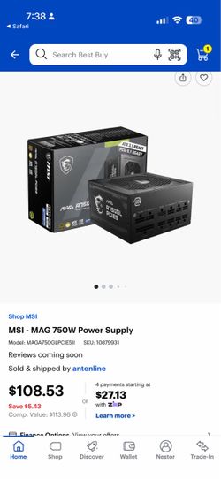 MSI PSU 750