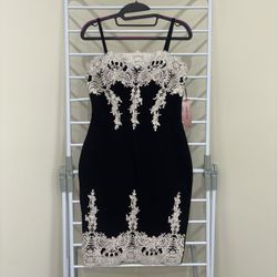 Black and White Lace Party Dress