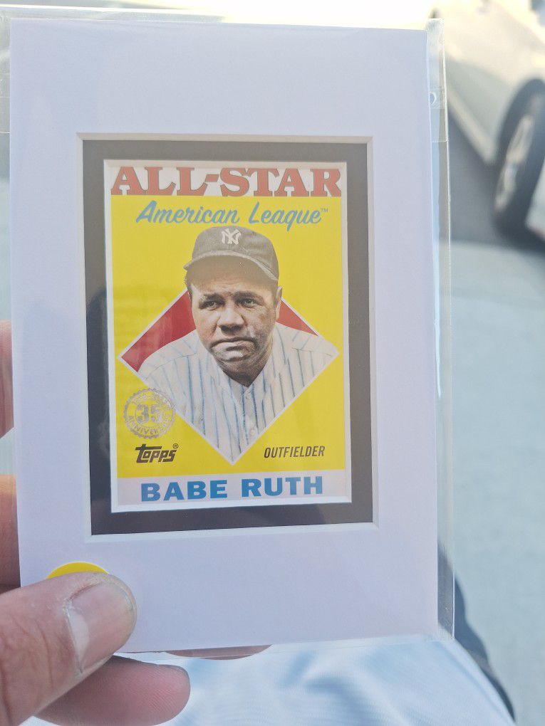 Topps All Star  American League Babe Ruth 1(contact info removed) 35rh Anniversary GREAT PERFECT CONDITION  NO FOLDS NO BENDS 