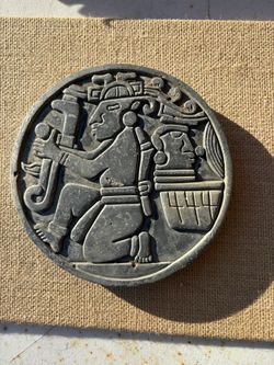 Vintage Carved Stone Mayan God Of Music, Unique One Of a Kind Art Hand Carved Mexico Artist Signed