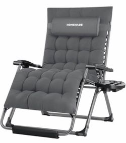 XXL Zero Gravity Chair with Cushion, 33In Oversized Zero Gravity Lounge Chair,