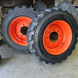 New 2 Bobcat 10-16.5 Tires And Wheels Rims Llantas Nuevas 