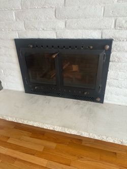 Vintage wood burning fireplace