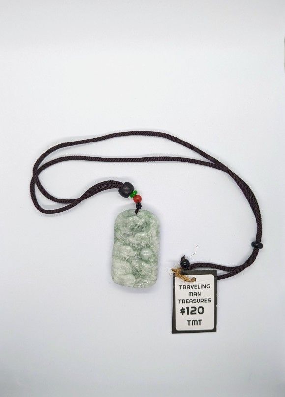 Chinese 9 Dragon Jade Pendant Necklace