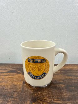 Soroptimist International Ceramic Coffee Mug Cup Logo 3 3/4" Made In England