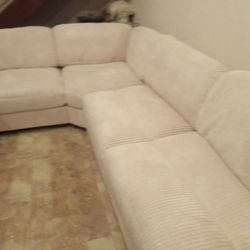 New 90x127 Corduroy Sectional Couch / Free Delivery 