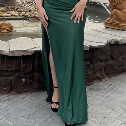 Hunter green gown dress