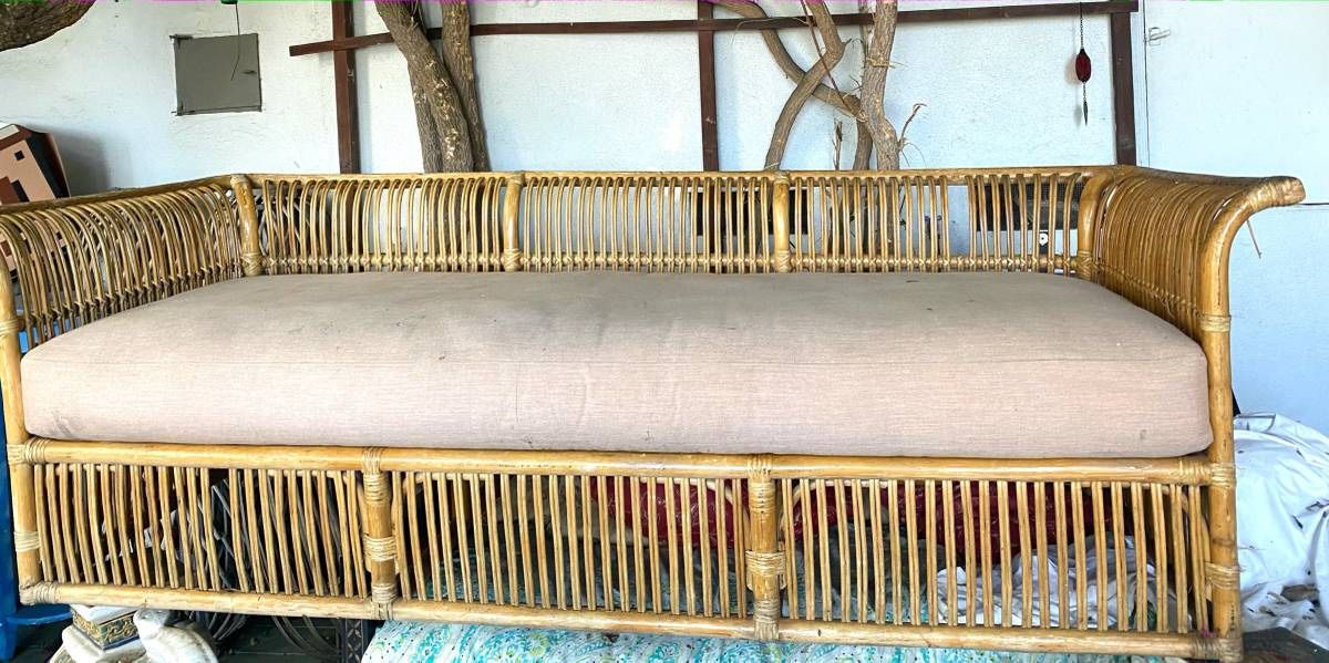 Bamboo sofa daybed outdoor or inside pagoda regency style