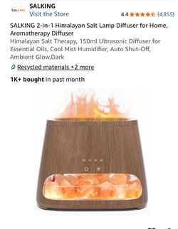 SALKING 2-in-1 Himalayan Salt Lamp Diffuser