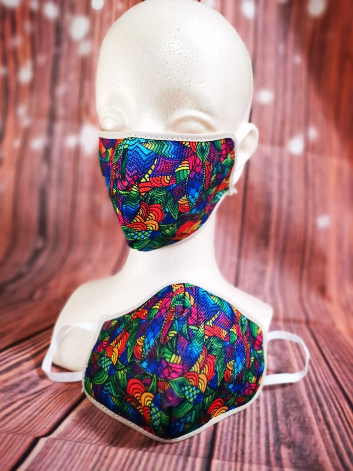 Adult Face mask, facemask (Mexican kaleidoscope): Hand made mask, reversible, reusable, washer and dryer safe.