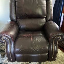 Brown leather recliner