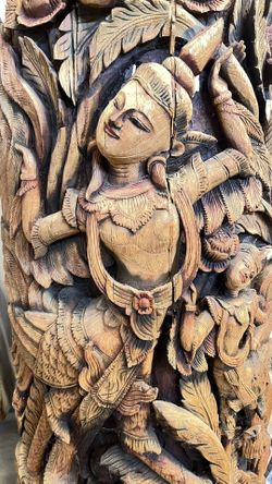Teak Wood Craving Art Decoration From Thailand 