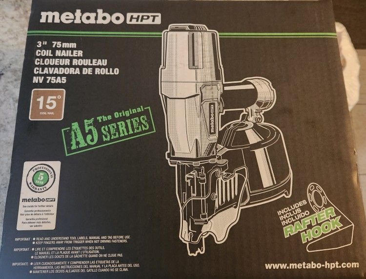 METABO 15° ...3" 75mm Coil Nailer