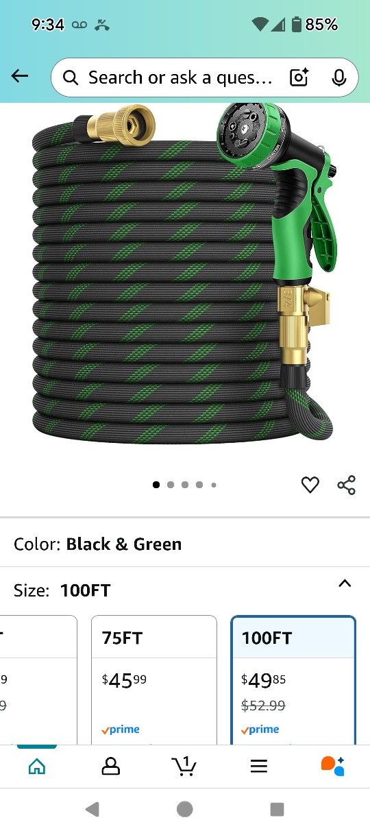 100 Feet Of Expandible Garden Hose With Sprayer And Rack