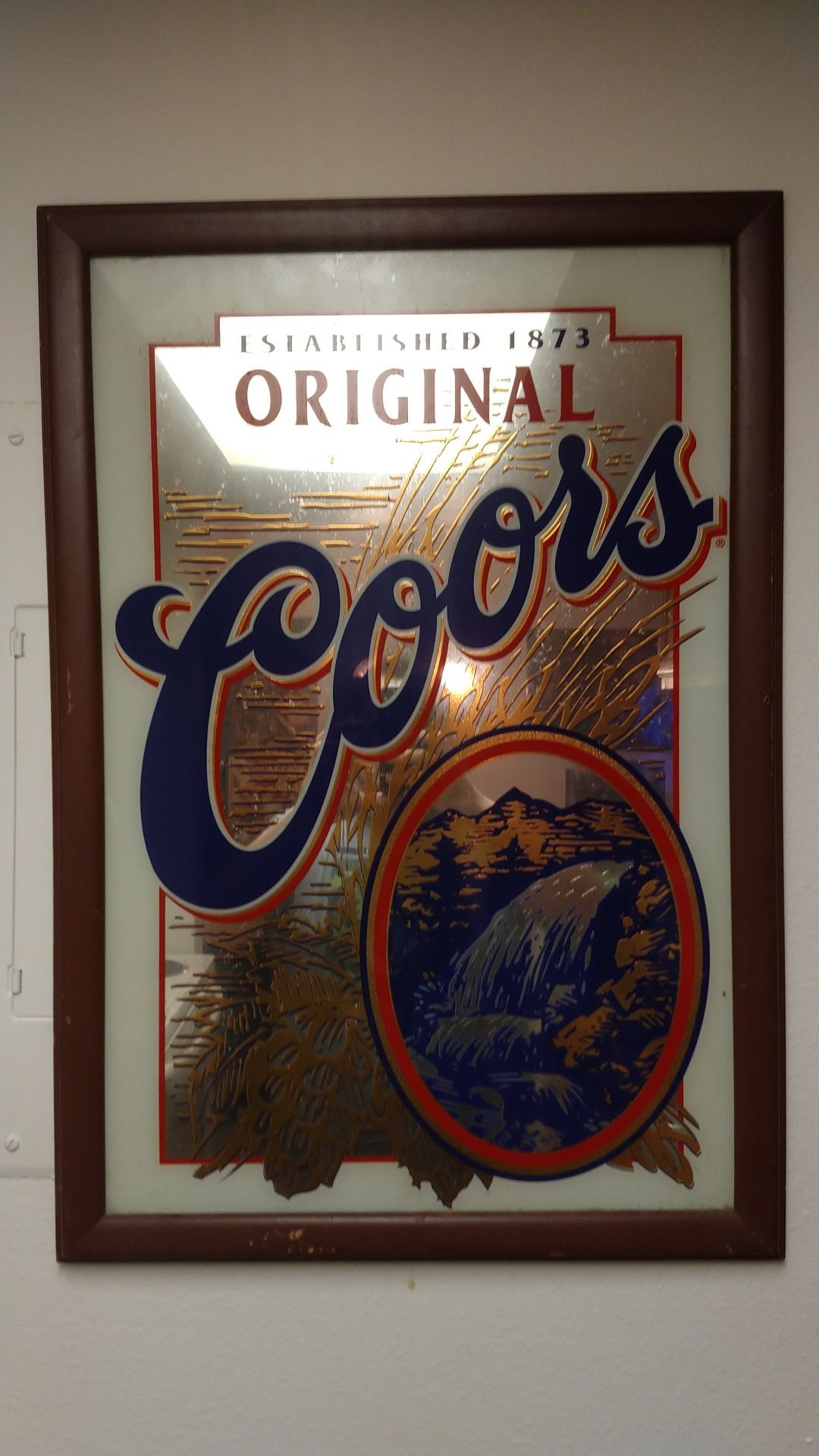 Antique Coors bar mirror very old