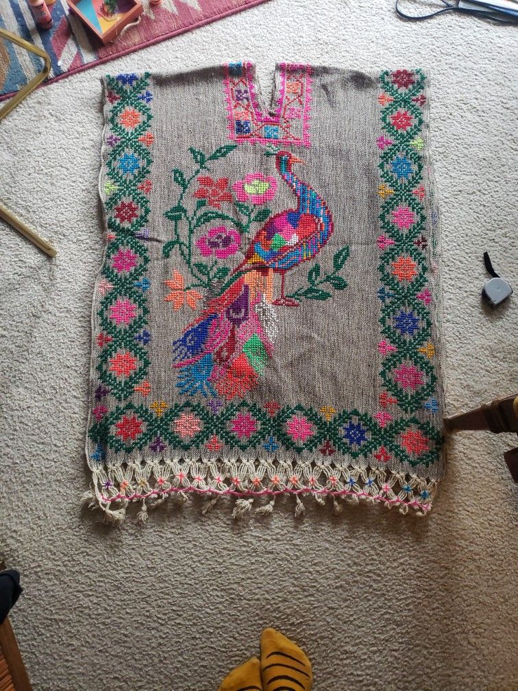 Hand woven poncho