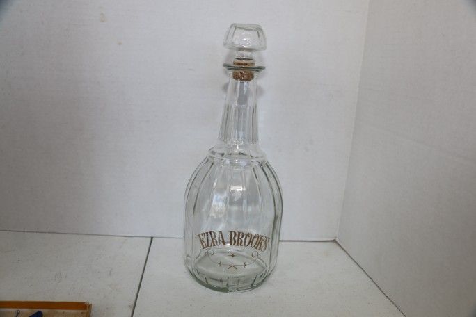 VTG Ezra Brooks Bourbon The Seelbach Hotel Decanter Glass Bottle EMPTY 13" TALL