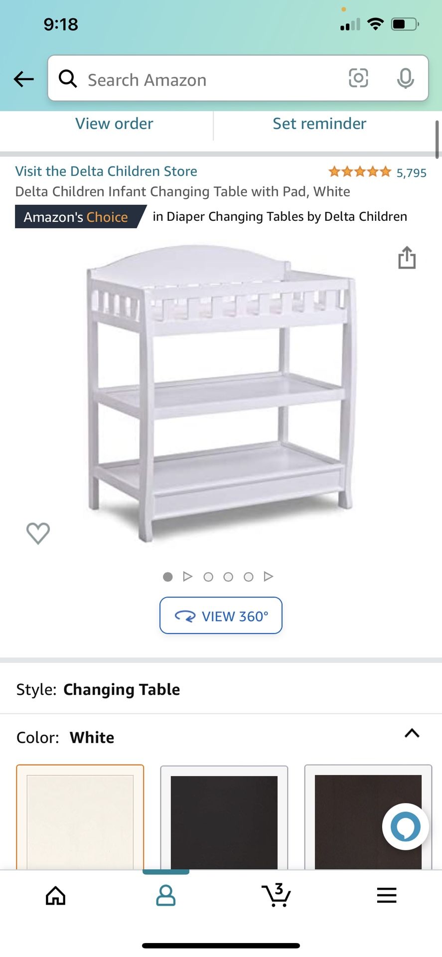 White Changing Table 