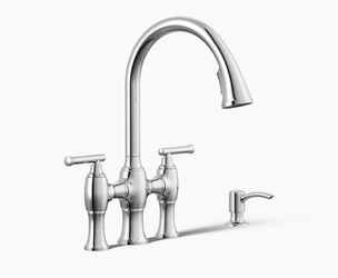KOHLER Kitchen Faucet With Sprayer And Soap Dispenser NEW
