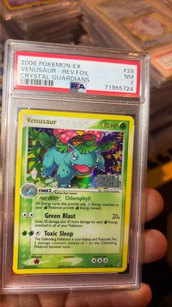 PSA 7 Venusaur Reverse Foil Crystal Guardians #28