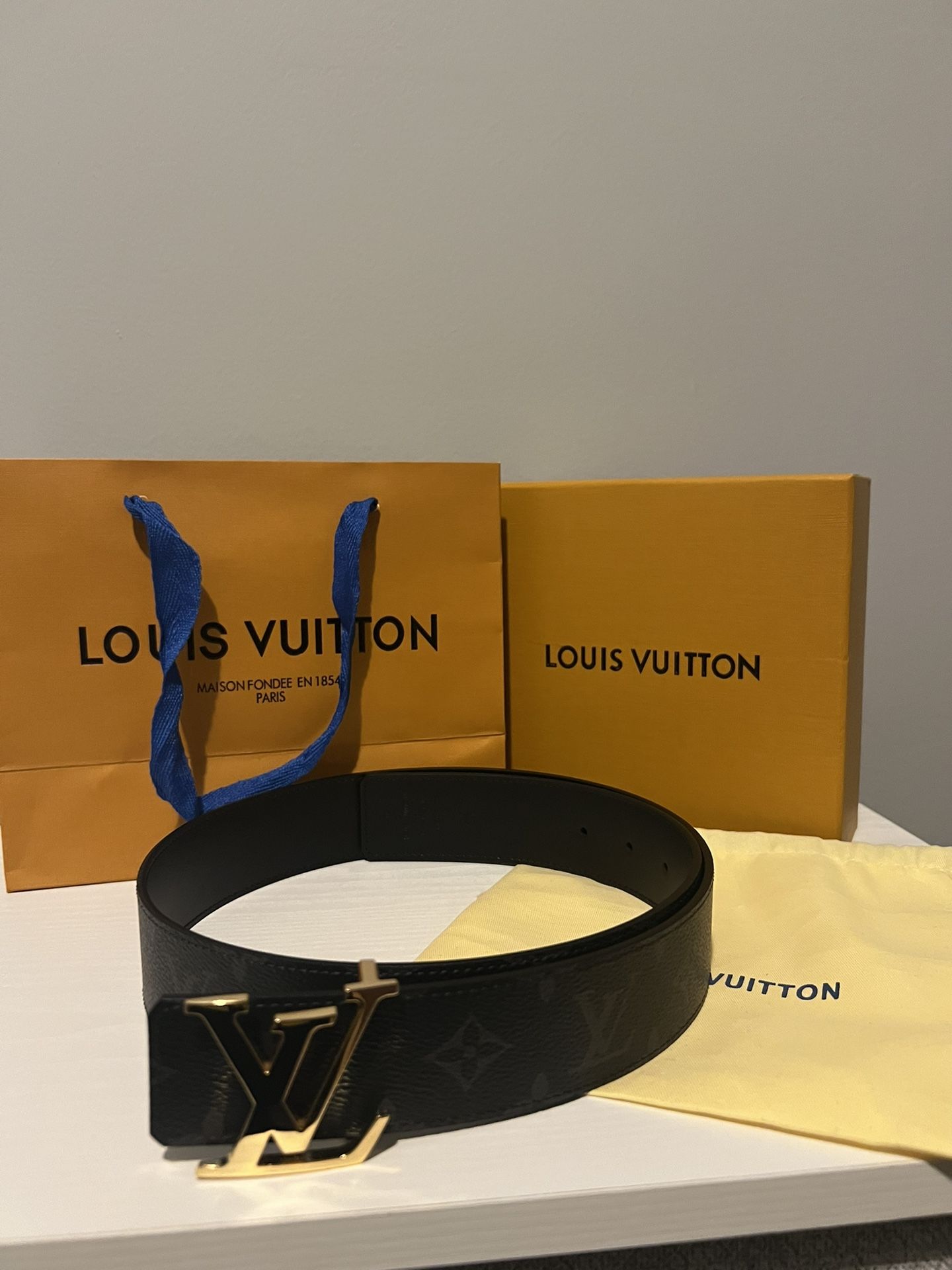 Louis Vuitton Black And Gold Belt