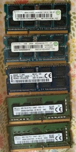 Lot of 5 Mixed Laptop RAM SODIMM (26GB Total) - DDR4 & DDR3/DDR3L - SK Hynix, Kingston, Ramaxel