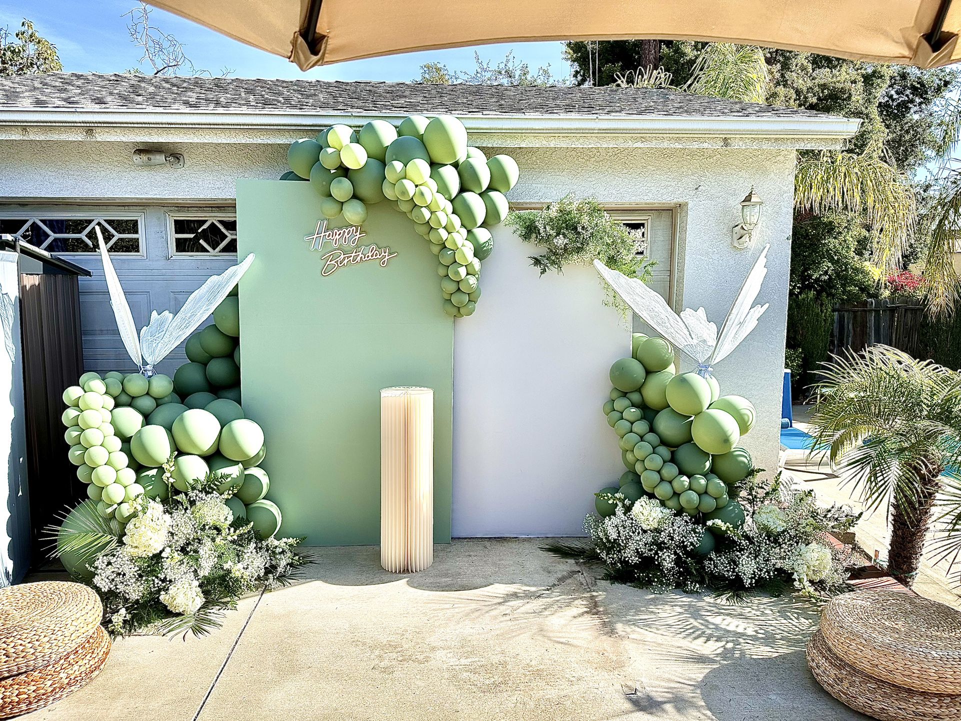 Balloon Backdrop With LED Butterflies