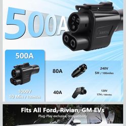 RAMATA fit for Tesla Supercharger to Charge Ford F150 Lightning, Cadillac Lyriq Hyundai ioniq, Mach-E, GM, Rivian, Mercedes NACS to CCS Adapter 500A D