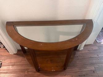 Demilune Console Table with Glass Top