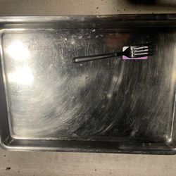 Small Stainless Steel Baking Sheet Brownie Pan Toaster Used