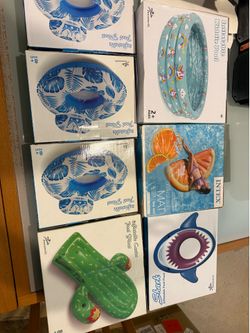 Clearance sale: Brand-new inflatable swim rings, pool floats, and floating chairs. Small swimming pool , baby floating , $10 each