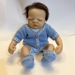 Reborn Silicone Tiny Miracle Nap Time Charlie by Ashton Drake Baby Boy Doll 10.5