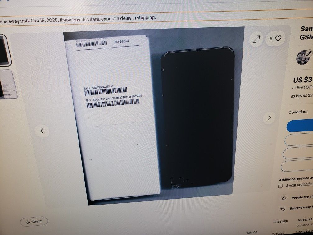 Samsung Galaxy's 22+ Us Cellular Phantom Black New In Box