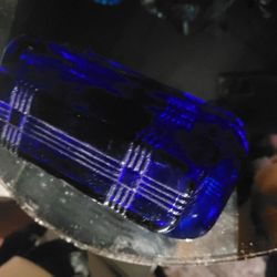 Hazel Atlas Criss Cross Butter Dish (Colbalt Blue)