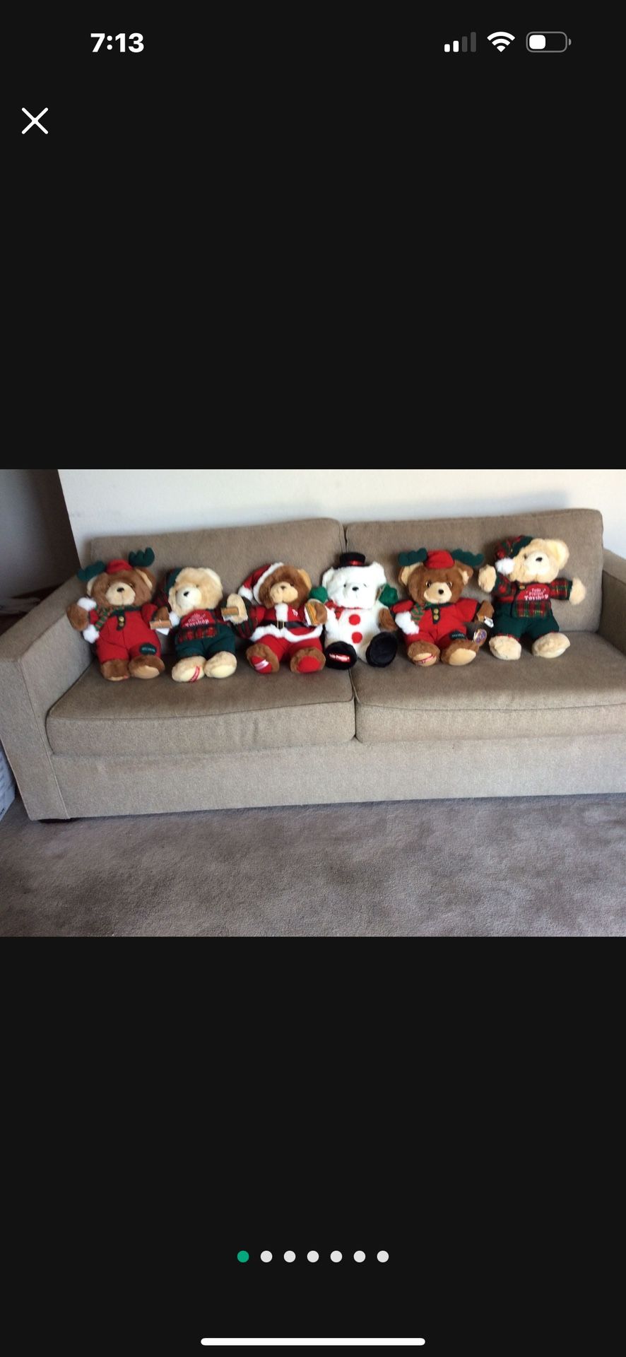 6 Beautiful Christmas Teddy Bears Collected Items