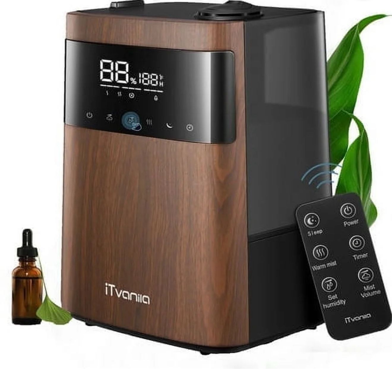 iTvanila Humidifier, 5.5L Warm and Cool Mist Humidifiers for Bedroom with Customized Humidity, Sleep