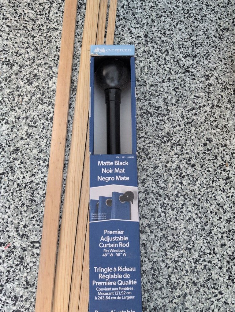 Curtain Rod Matte Black With Curtains