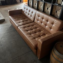 Leather Sleeper Sofa.