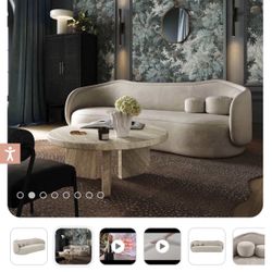 Like new, Circe 92.5" Textured Velvet Sofa SKUTOV-L68841 Color: Taupe Fabric: Taupe Velvet - Textured  $700 pick up from North Hollywood or $800 deliv