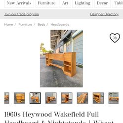 Vintage Haywood Wakefield Headboard